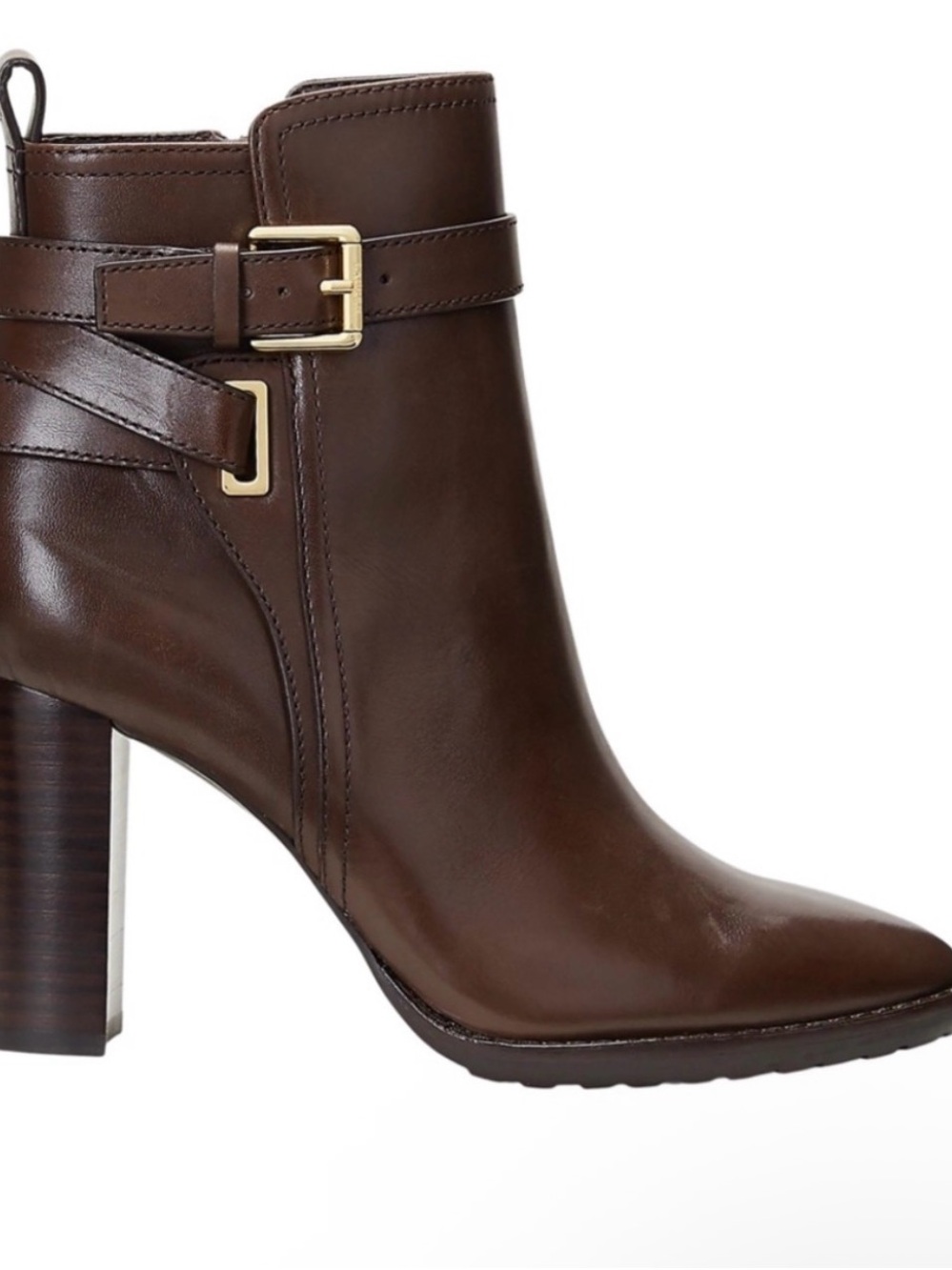Ralph Lauren Madisyn Leather Bootie Women’s 7.5 Chestnut Brown